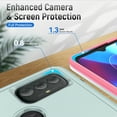 thumbnail image 4 of Xhy Moto G Power 2022 Case Military Grade Shockproof Cover Ring Holder Kickstand Support Magnetic Car Mount Dual Layer Protective Phone Case (Teal+Pink), 4 of 8