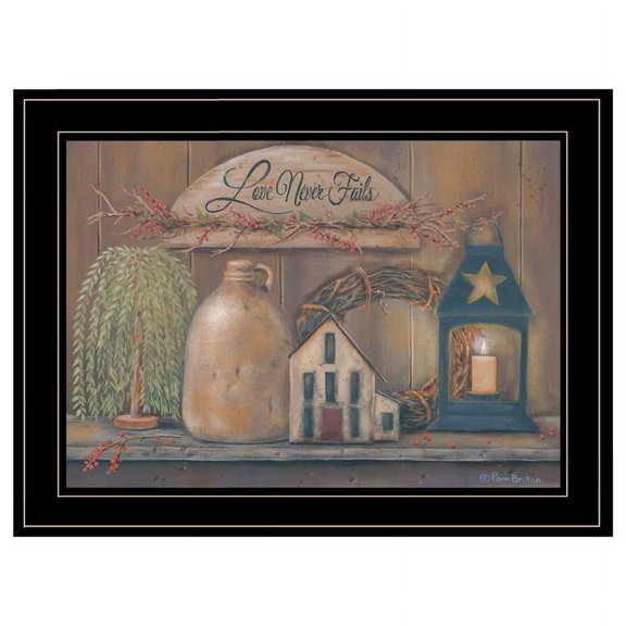 TrendyDecor4U Love Never Fails By Pam Britton Framed Print BR457-704G