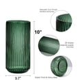 thumbnail image 3 of Jarrón DECORPIA Premium de cristal verde grueso de 25 cm, 3 of 7
