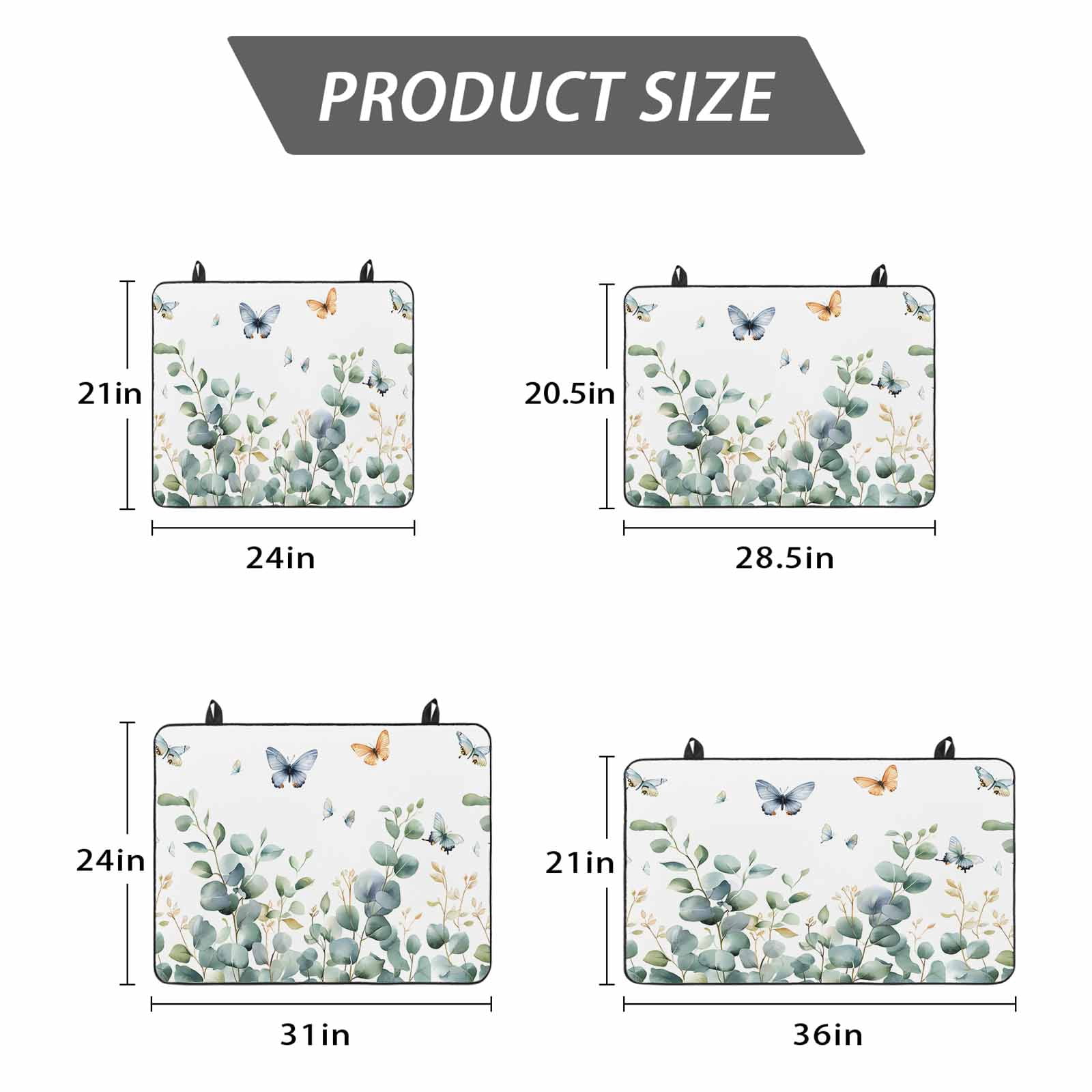 Eucalyptus Stove Top Cover for Electric Stove, Heat-proof & Non Slip Glass Top Stove Cover Protector, Spring Butterfly Nature Plant Aesthetics Kitchen Flat Cooktop Rubber Mat 24x21 Inches