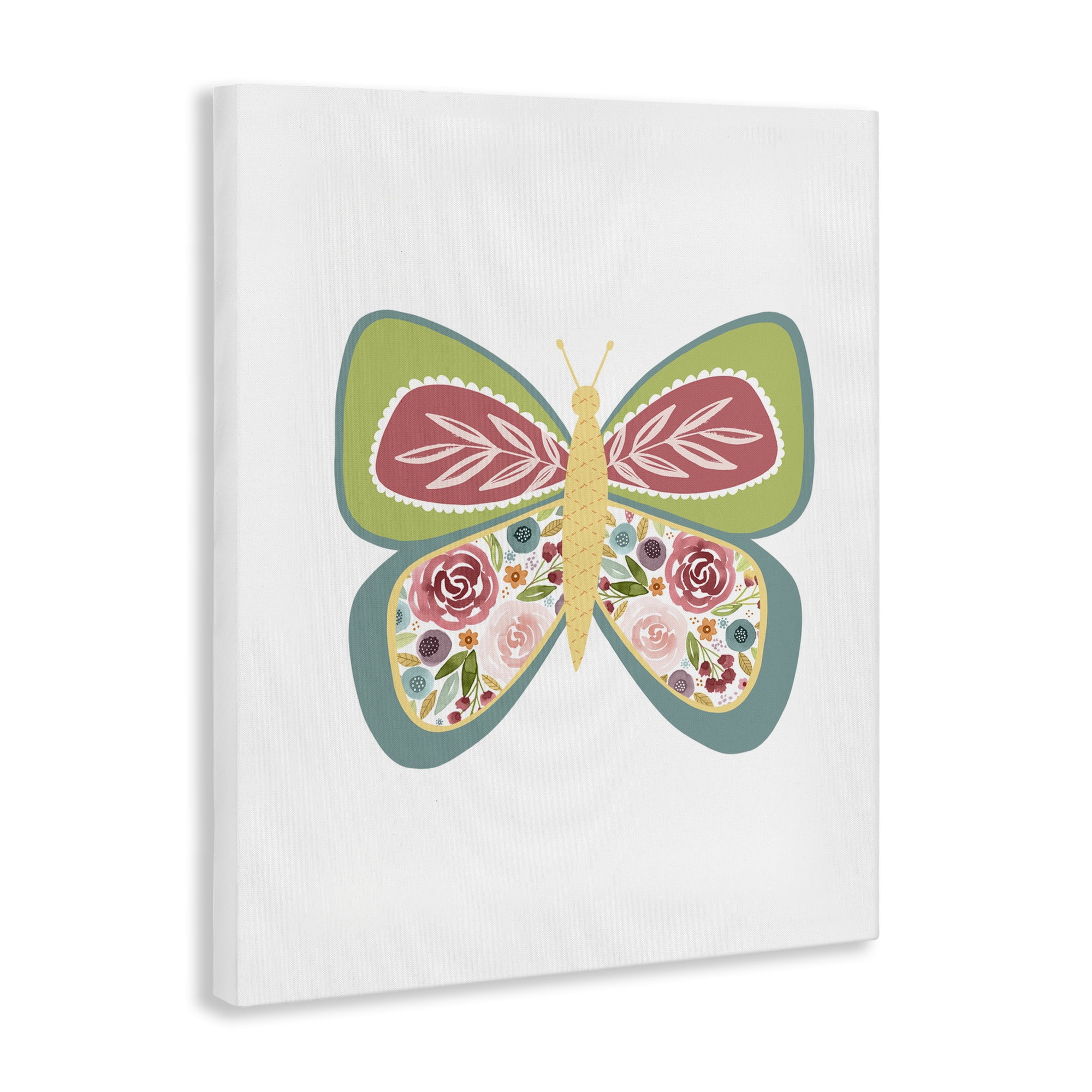 Stupell Industries Boho Pattern Butterfly Animals & Insects Painting Gallery Wrapped Canvas Art Print Wall Art, 36 x 48