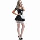 thumbnail image 2 of Women's French Maid Costume Sexy Black Satin Halloween Fancy Dress M-3xl, 2 of 4