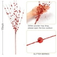 thumbnail image 2 of Paquete de 10 adornos artificiales de bayas con purpurina, 43 cm, palitos navideños decorativos, ramas con cuentas brillantes para decorar el árbol de Navidad, guirnaldas, manualidades, decoración, 2 of 8