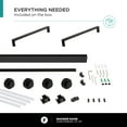 thumbnail image 2 of Fine Fixtures Frameless Shower Glass Door - Clear Double Sliding Shower Door with Tempered Glass - Shower Glass Panel Bathroom Door, Hardware Complete Kit 48" W x 80" D in Black Finish, 2 of 11