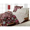 Girls Teen Hippie Chic Hot Pink and Brown 5 pc Bed in a Bag with Luxurious 250tc Sheets twin