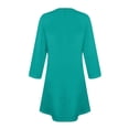 thumbnail image 5 of LISTHA Women's 3/4 Sleeve A-line and Flare Midi Long Dress Turquoise M, 5 of 6