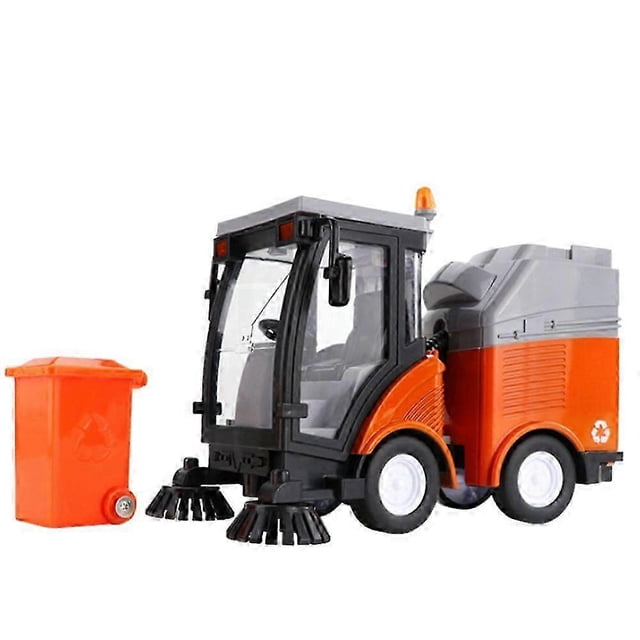 Simulation Road Sweeper Car Toy Garbage Truck Sanitation Disposal Streetcar Toy Pull-back Vehicle Toy New 26-27s