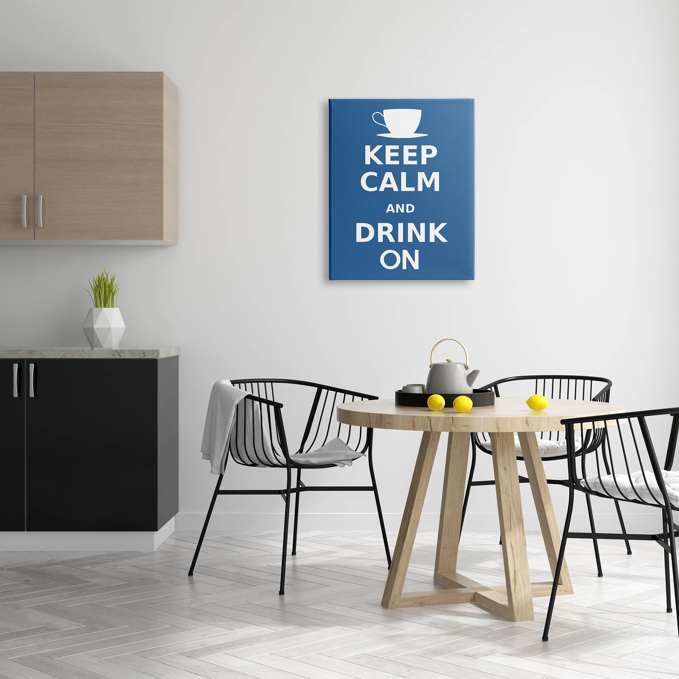 Keep Calm & Drink On Coffee Mug Food & Beverage Graphic Art Gallery Wrapped Canvas Print Wall Art