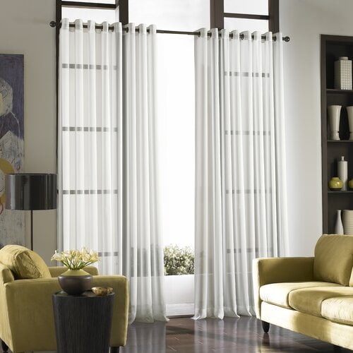 Curtainworks Soho Voile Sheer Curtain Panel Antique 59 by 108 