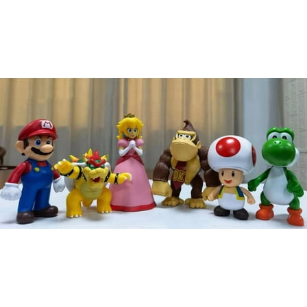 6 Pcs Latest Version Mario Toys - Mario Toys Action Figures, Mario Brothers Figures Collection Playset, 3.9 "- 5.9" Tall