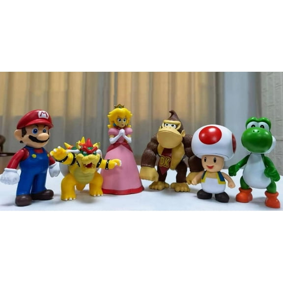 6 Pcs Latest Version Mario Toys - Mario Toys Action Figures, Mario Brothers Figures Collection Playset, 3.9 "- 5.9" Tall