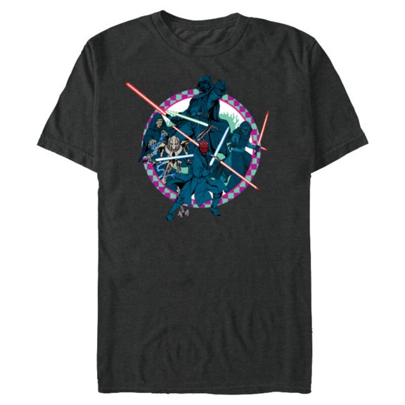 Star Wars Dark Side Darth Vader Villains of the Galaxy Vivid - Short Sleeve Blended T-Shirt for Adults - Customized-Dark Heather