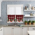 thumbnail image 5 of Merry Christmas Kitchen Curtains Tiers, Snowman Tree Gifts Black Red Plaid Winter Snowflake Rod Pocket Valance Short Window Treatment Decor Curtains, 27.5"x24", 2 Panels, 5 of 5
