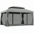 thumbnail image 3 of Outsunny 10' x 13' Patio Gazebo with Aluminum Frame for Outdoor, Gray, 3 of 10