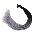 thumbnail image 1 of Trenzas para casco con degradado, coletas, trenzas para casco de moto Negro gris, 1 of 8