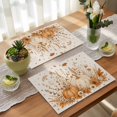 thumbnail image 4 of Beige Orange Pumpkins Fall Placemats Set of 2, Thanksgiving Harvest Flowers Washable Wipeable Table Mats for Dining Tables, Indoor Outdoor Kitchen Place Mats for Holiday Party Table Decor, 4 of 9
