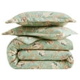 thumbnail image 3 of Drevy Jacobean Willow Collection Oversized Duvet Cover Queen Bedding Set, Floral Duvet Cover 3-Piece with Two Matching Shams (98 in Wide x 98 in Long), Green, Full/Queen, 3 of 8