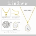 thumbnail image 2 of Linawe Crystal Pendant Necklace for Women Trendy, Wedding Bride Bridesmaid Necklace Set, Dainty 14K Gold Plated Chain Moissanite Necklace, Moonstone Diamond Opal Necklace, 2 of 5