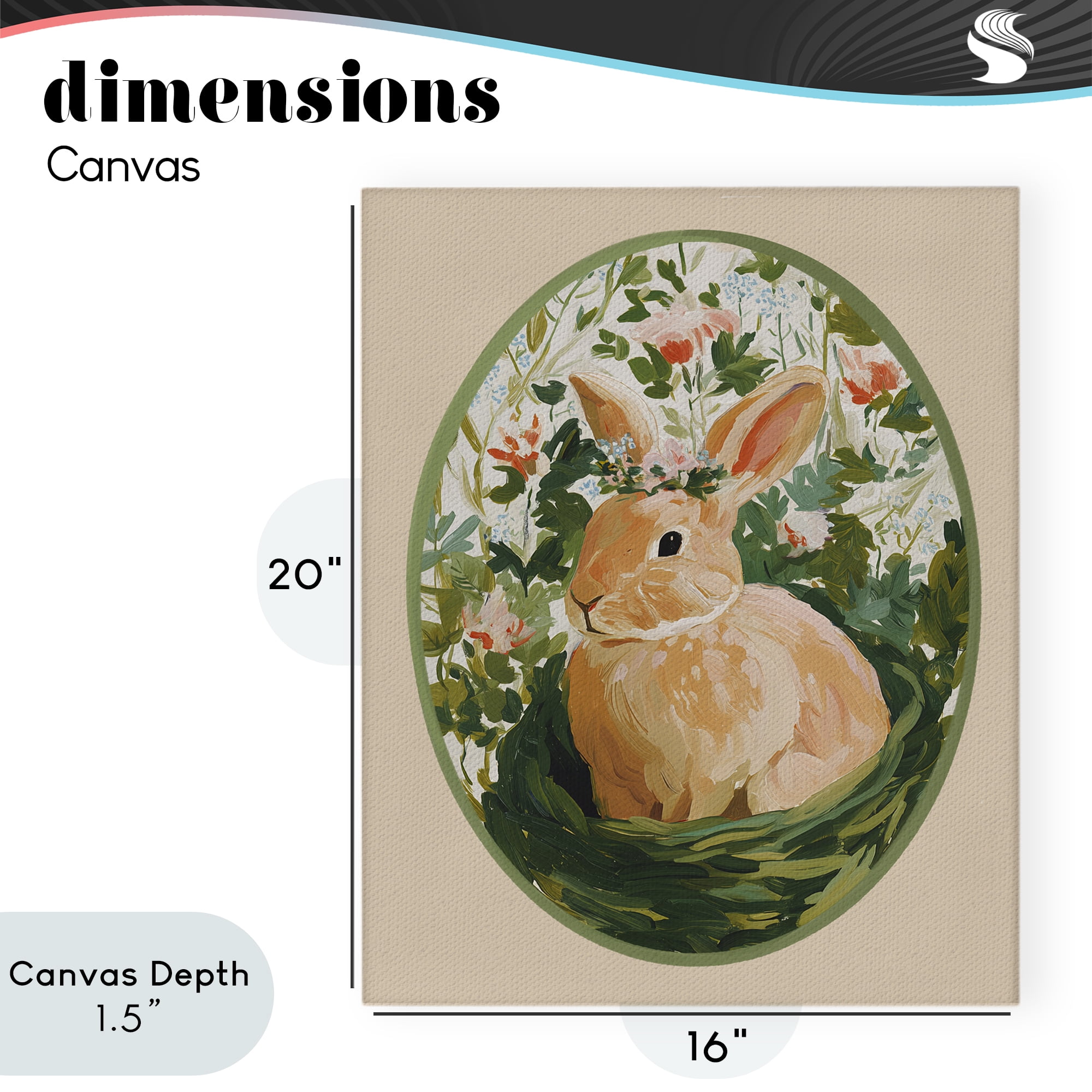 Stupell Industries Bloom Nest Bunny Canvas Wall Art, design by Yen