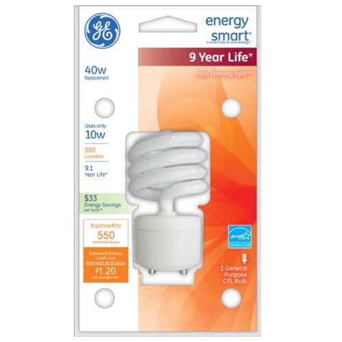 Lighting 76135 Energy Smart Spiral CFL (40-watt replacement) Lumen T3 Spiral Light Bulb with Medium Base, 1-Pack - Walmart.com