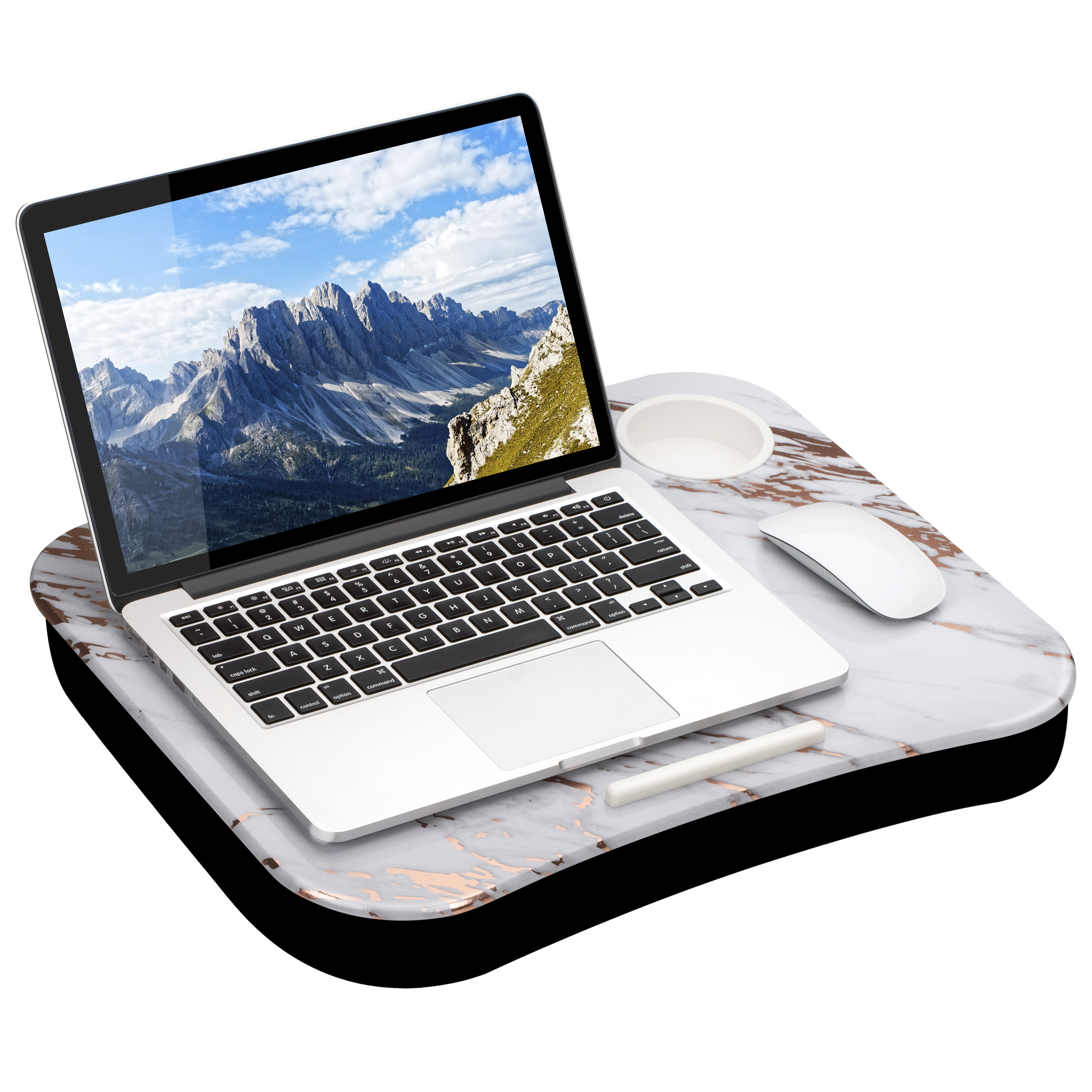 LapGear Cup Holder Lap Desk Rose Gold Marble