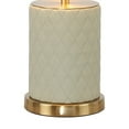 thumbnail image 4 of Aria 21 Inch Table Lamp - Dome Shade - Round Base - Beige Faux Leather - Brass, 4 of 5
