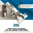 thumbnail image 4 of DTC 2-Pack Pivot Pro C-80 Series Clip-On 110 Degree Opening Angle, Screw-On Mounting, 45mm Screw Hole Distance , Full Overlay Soft Closing Hinge, Nickel Plated Finish, 4 of 9