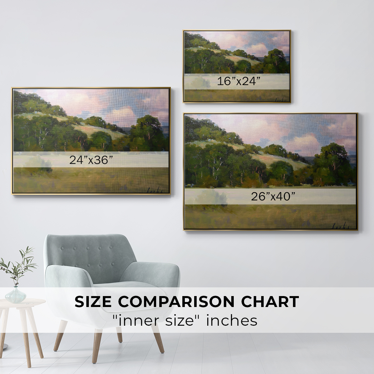 Vintage Landscape-CCXLVII By Wexford Home Framed in Gold Wood Gallery Wrapped Canvas 17 in. x 25 in.
