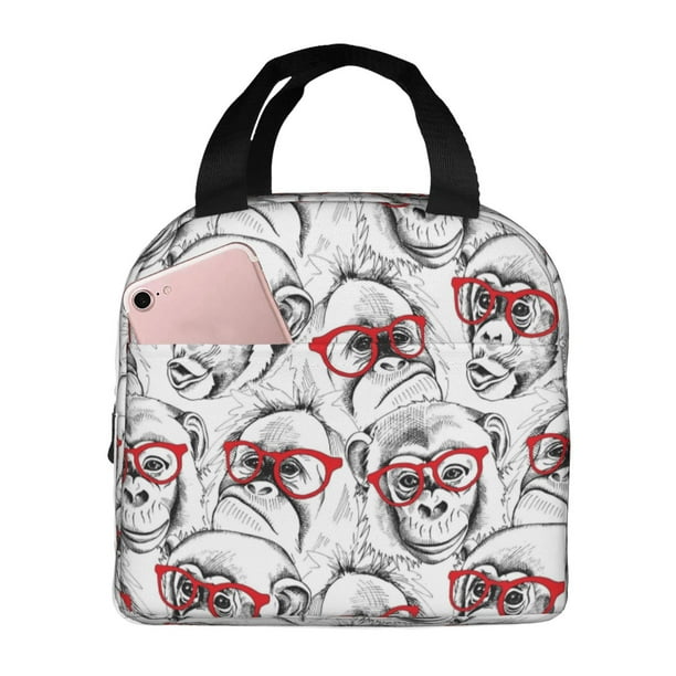 Easygdp Monkey Bolsa Térmica Premium - Tela Oxford Impermeable, Gran Capacidad, Bolsillo Frontal, Unisex para Trabajo, Escuela, Actividades al Aire Libre y Picnics