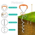 thumbnail image 3 of Petbobi Dog Tie Out Cable and Stake, 15ft Dog Runner for Yard Chew Proof Wire Rope for Small Dogs up to 20LBS, Orange, 3 of 7