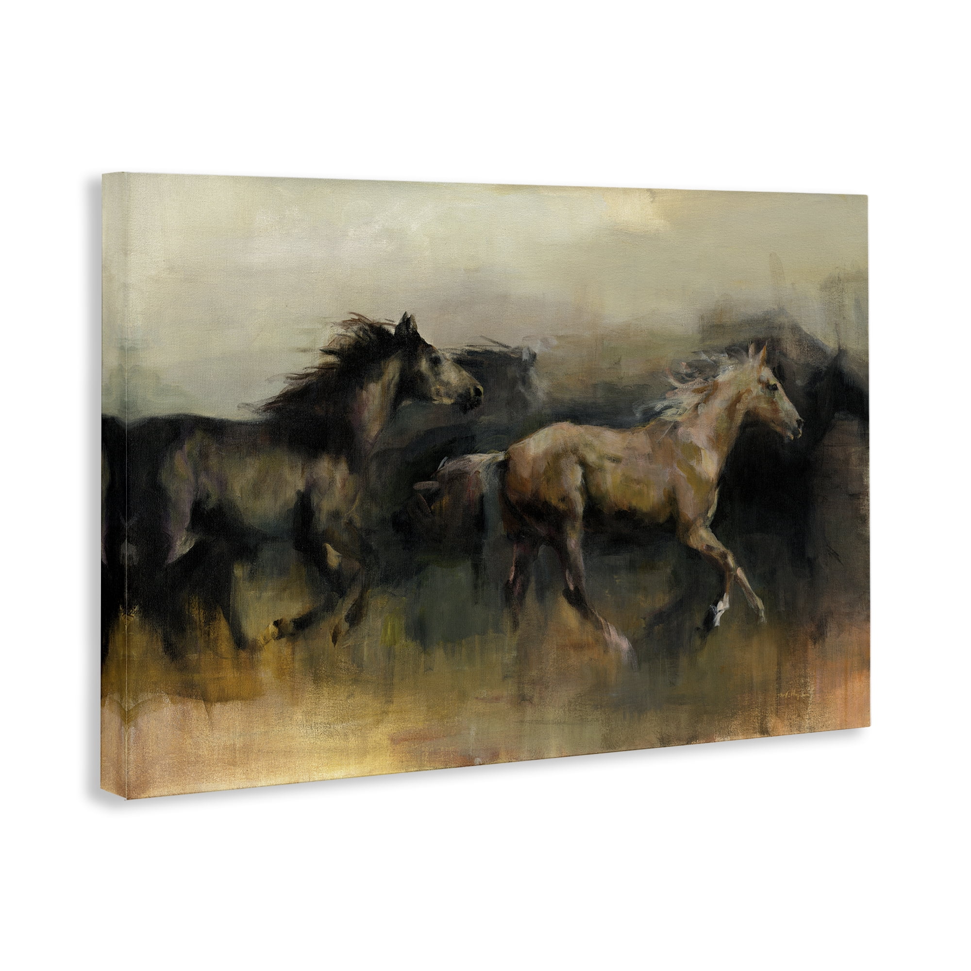 Stupell Industries Roaming The West Horses Animals Painting Wrapped Canvas Art Print Wall Art, 36 x 24