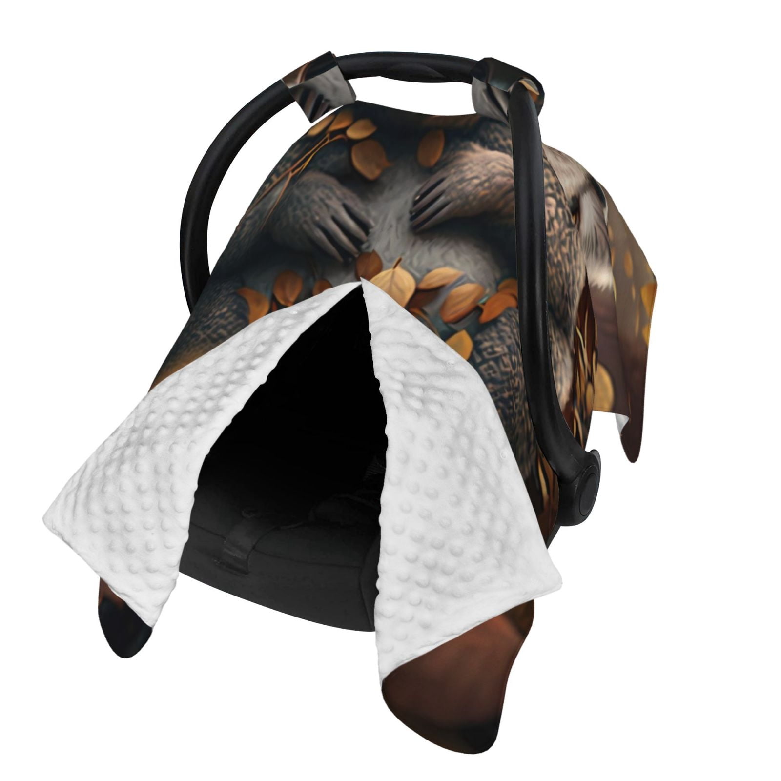 Naloa Cute Fallen Leaf Koala Baby Car Seat Cover, Breathable Baby Carrier Cover, Multiuse Baby Carrier Cover & Nursing Breastfeeding Cover