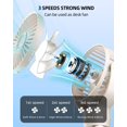 thumbnail image 3 of Portable Stroller Fan, Mini Baby Fans Battery Operated, LED Display with 3 Speeds, Small Clip on Fan Desk Fans USB Rechargeable, Personal Handheld fans Fan for Travel Outdoor, Children Gifts, 3 of 5