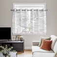 thumbnail image 5 of Geometric Kitchen Curtains Short 45 Inch Length, Modern Abstract Stripes Mountain Line Art Grommet Top Bedroom Living Room Curtains, Light Filtering Cafe Curtain Drapes 2 Panels Set 84''x45'', 5 of 9