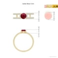 thumbnail image 4 of ANGARA Natural Ruby Parallel Split Shank Ring with Accents in 14K Yellow Gold for Women (Size-5mm) | July Birthstone, Birthday, Anniversary, Jewelry Gift for Women | Natural Ruby Ring, 4 of 8