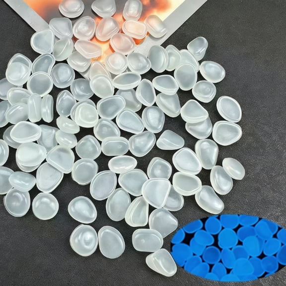 Nkmbld 300Pcs Glow in The Dark Pebbles Outdoor, Luminous Stones Rocks for Landscaping, Fish Tank Aquarium, Glow Pebbles for Garden Driveway Walkway