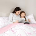 thumbnail image 4 of Erosebridal Dreamy Pink Bow Tie Full Size Comforter Sets 3 Pieces For Girls,Cartoon Ribbon Bow Bedding Sets For Kids Teens,Pink Reversible, 4 of 6