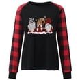 thumbnail image 3 of Christmas Plus Size Shirts for Women Xmas Gnome Print Long Sleeve Plaid T-Shirt Crewneck Casual Graphic Top Sweatshirt, 3 of 4