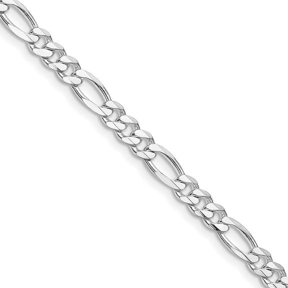 Auriga 925 Sterling Silver Rhodium-plated 4.5 mm Figaro Chain Necklace for Women 18"