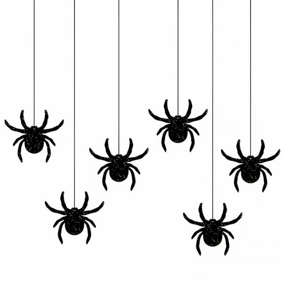 BESTSKY 6 Pcs Halloween Hanging Spiders Decorations Spider Ornaments Hanging Paper Spiders for Halloween Home Wall Window Decor Party Supplies Props (1 Pack)