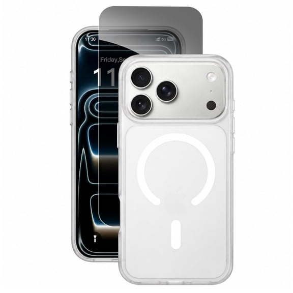 Leymi Case for iPhone 18 Pro with Privacy Screen Protector, Compatible with Magsafe Anti-Fingerprint Non-Slip Slim Fit Hard PC Shell Shockproof Protective Magnetic Back Cover