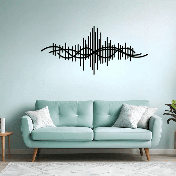 Geometric Waves Metal Wall Art, Luxury Modern Abstract Metal Wall Decor