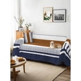 thumbnail image 3 of Modern Brown Blue Couch Cover for Dogs, Boho Contemporary Geometric Striped Washable Sofa Covers Slipcover for Pets Dogs Futon Cover, Couch Recliner Covers, Oversized Chair Slipcover 71"x91", 3 of 9