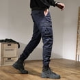thumbnail image 5 of Defitshape Men's Cotton Cargo Pants Fall Tapered Leg Trousers Outdoor Tactical Pocket Trendy Spring Work Utility Pants Dark Blue 36, 5 of 5