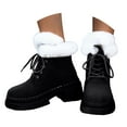 thumbnail image 3 of CAICJ98 Winter Boots for Women Casual Ankle Boots Flat with Cotton Short Boots Walking Cotton Shoes Snow Boots for Women (Black,Size 6.5), 3 of 9