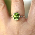 thumbnail image 6 of HeartsAndYou 2ct Natural Oval Peridot & Diamond Ring Halo Solitaire 100% 14k SOLID White Gold, 6 of 9