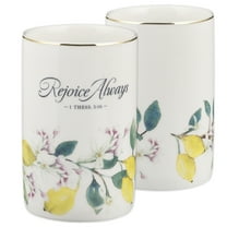 Christian Art Gifts Ceramic Table Vase for Flowers & Plants: Rejoice Always Inspirational Bible Verse for Home &, (Hardcover)