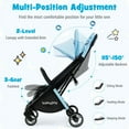 thumbnail image 5 of Yardi Yard One-Hand Folding Portable Lightweight Baby Stroller with Aluminum Frame-Blue, Toddler Stroller for Infant & Toddler, 5 of 10