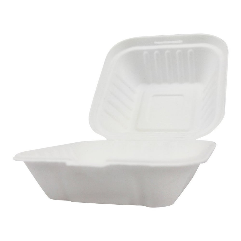 Clamshell Hinged Box Containers To Go Take Out Food Restaurant Case