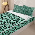 thumbnail image 3 of Castle Fairy Abstract Leopard Skull Zipper Queen Comforter Set with Fitted Sheet and 2 Pillowcases,Mint Cheetah Print Zipper Bedding Set,Mint Black,4 Pieces, 3 of 6